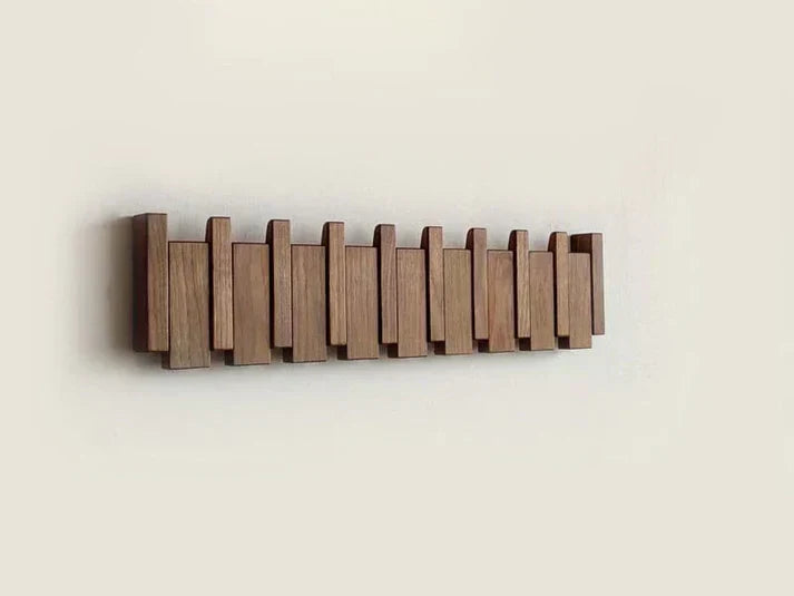 PianoStyle™ Houten Luxe Kapstok – Elegante Wandkapstok van Massief Hout